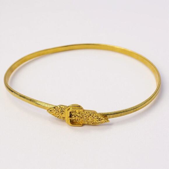 Vintage N.Y.C. Women\'s Gold Tone Metal Etruscan Buckle Waist Belt One Size main image 4